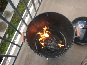 Smoker, Flaming coals