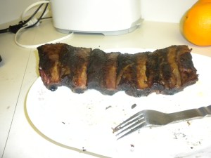 Rack of Beef Ribs on Plate