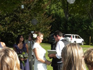Wedding ceremony on the lawn