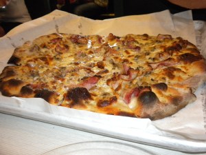 Clam, Bacon, Mozzarella pie