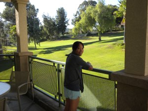 Elfie admiring the links...