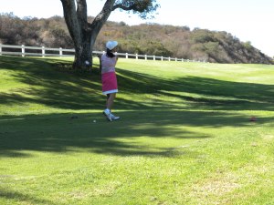 Elfie "Wie" hammers one with her new Callaway driver