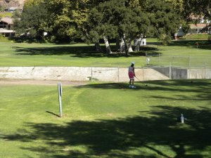 Bella prepares to drive over the wash