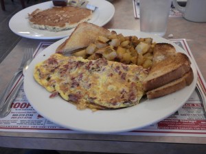 Cristy's: Pastrami Omelette, Coconut Pancake
