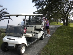 Our Caddy Assists Bella With Club Selection