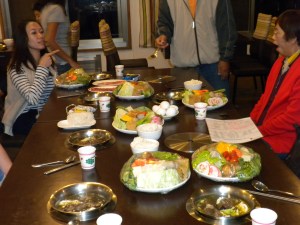 Set-up for a "Hot Pot" Meal