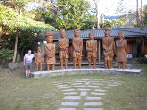 Dad with Wooden Indians