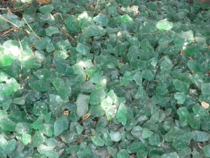 Close-up of the Jade Colored "Boulders"