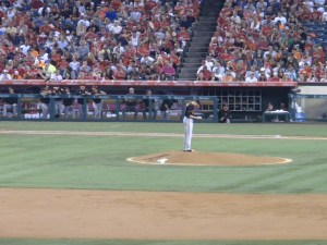 Deliberating over the pitch...