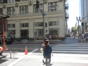 The Girls Walk Towards Bottega Louie