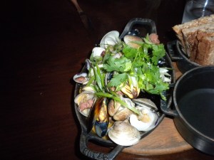 Clams and Mussels in a Salty Broth
